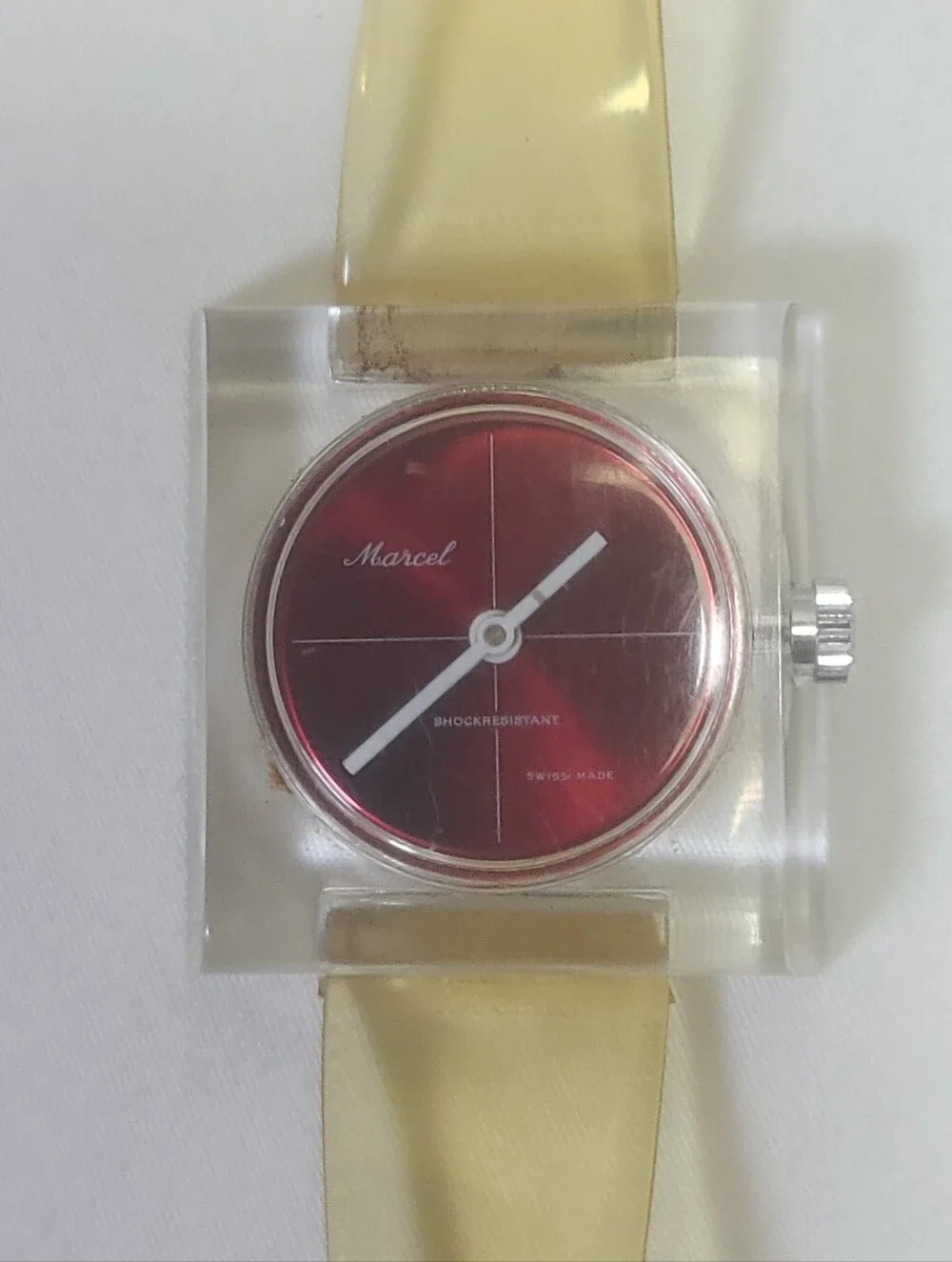 Marcel Vintage Women's Shock Resistant Swiss Made Lucite Acrylic Watch
